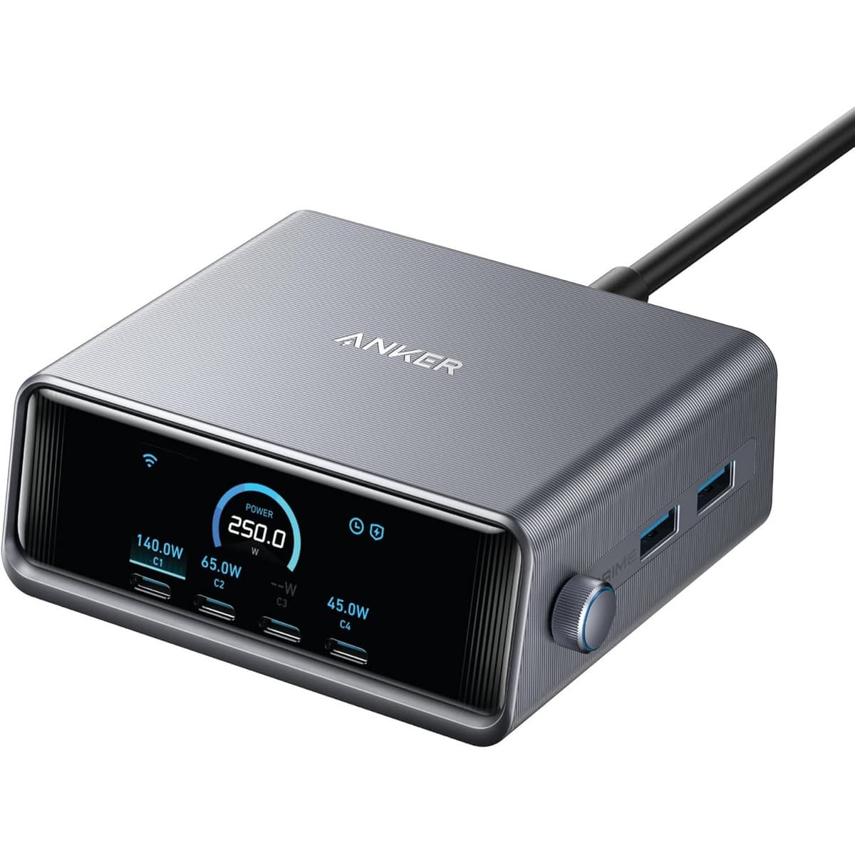Anker Silver Prime GaN 250W 6-Port Desktop Charger
