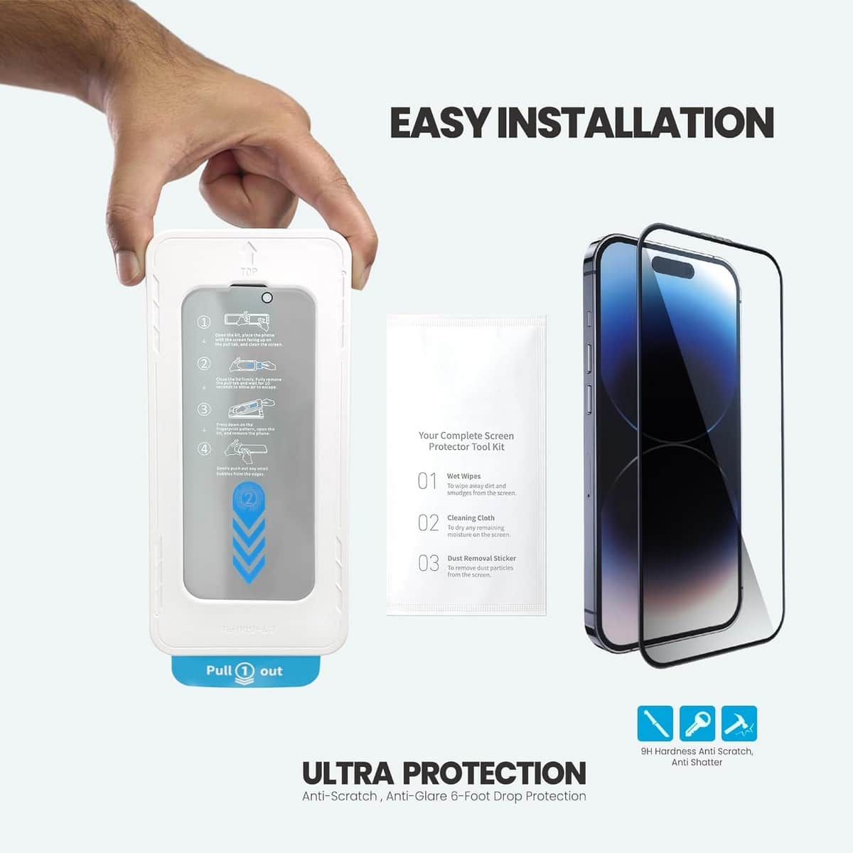 Anker Tempered Glass Privacy Screen Protector for iPhone 15 Pro