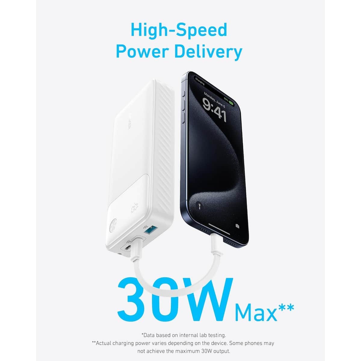 Anker White 20000mAh 30W Power Bank