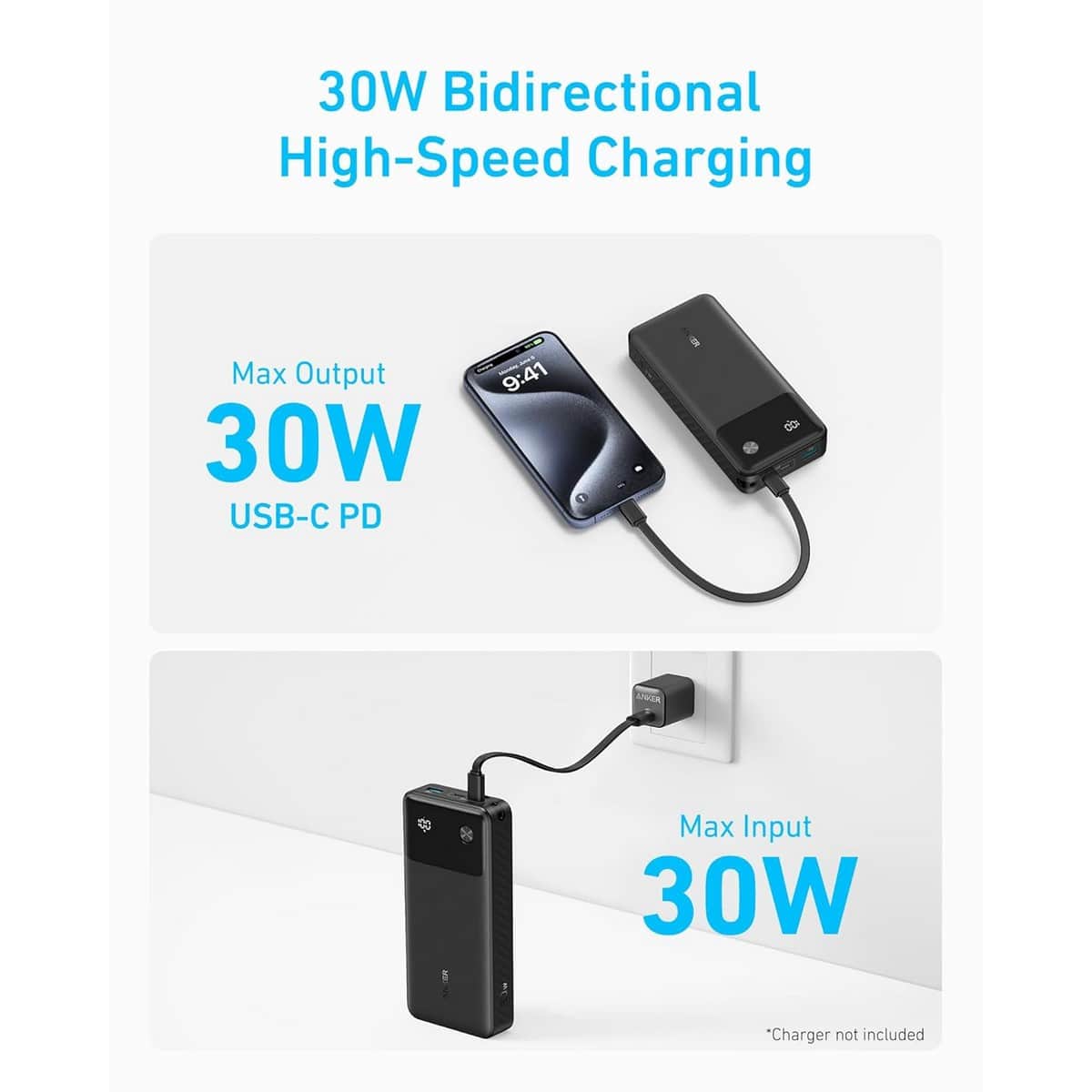 Anker White 20000mAh 30W Power Bank