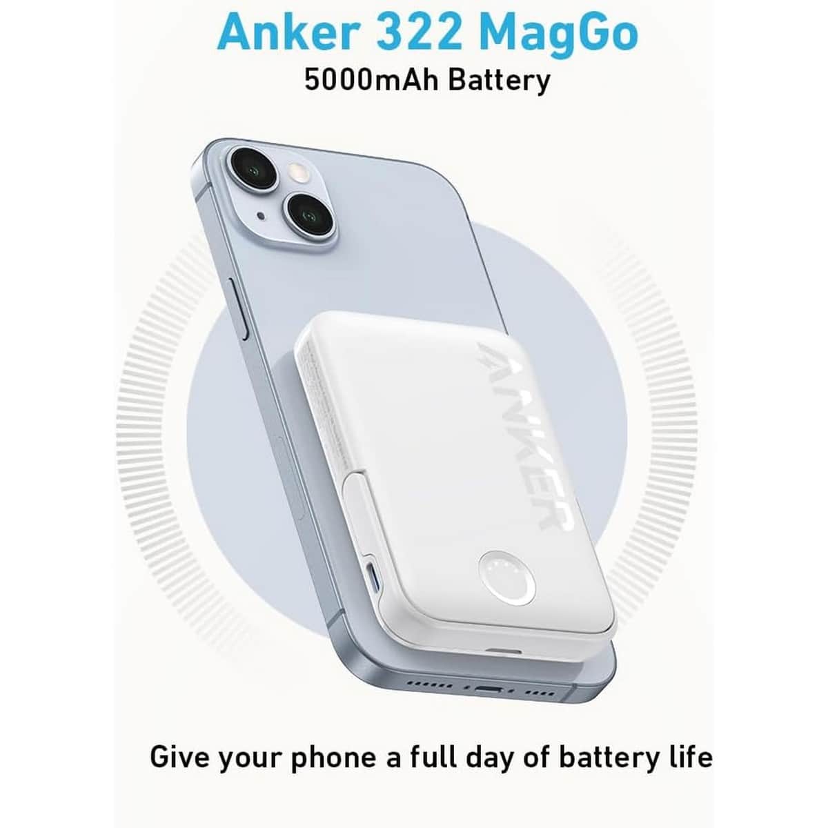 Anker White 322 MagGo PowerCore 5000mAh 15W Power Bank