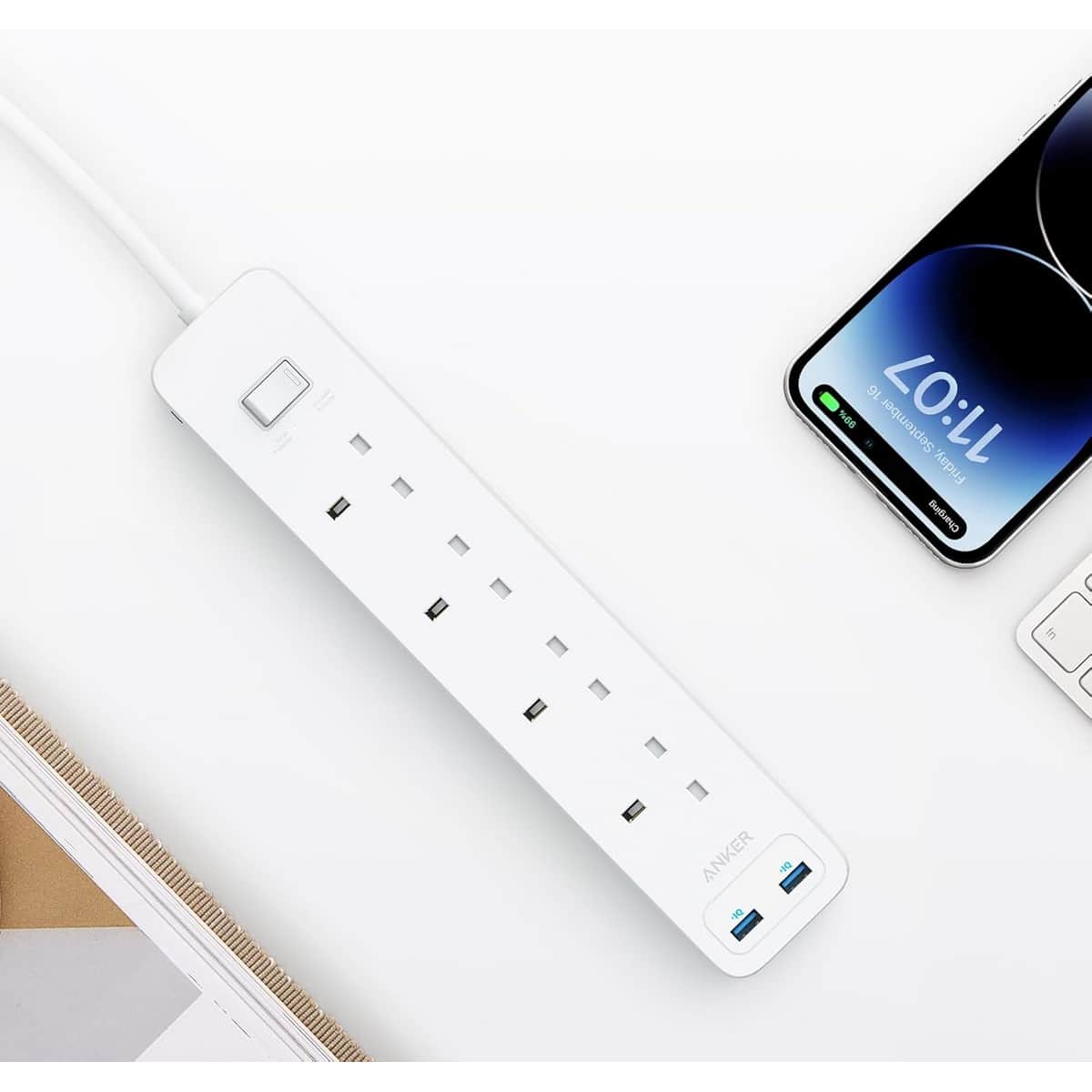 أنكر أبيض مشترك كهربائي 322 USB