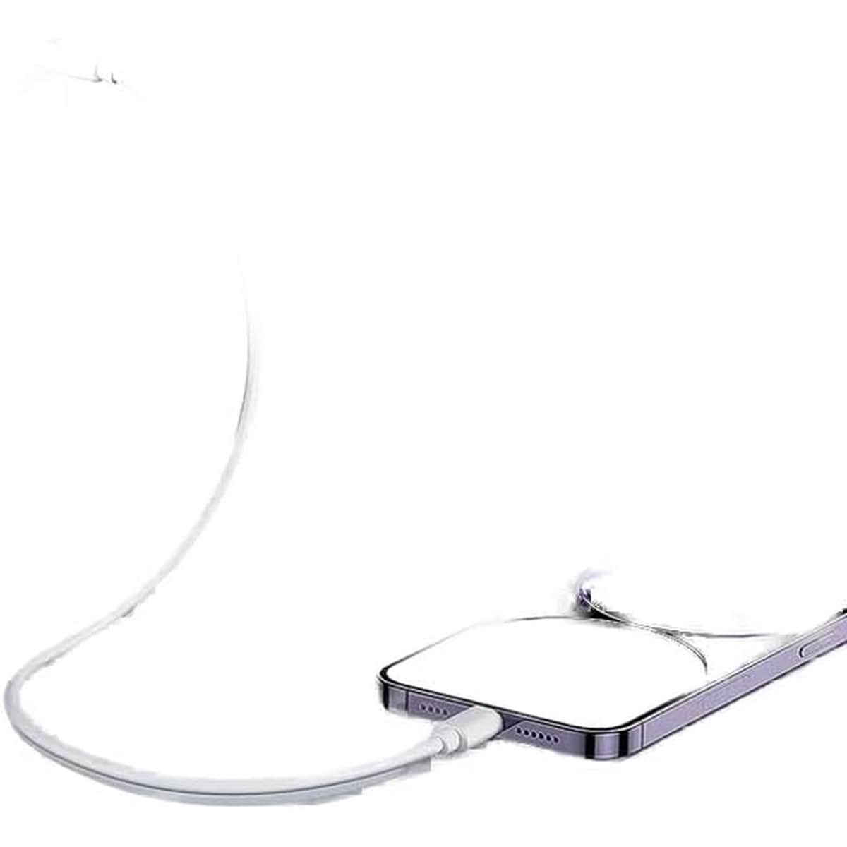 أنكر أبيض شاحن حائط 323 بقدرة 33 واط بمنفذي USB-C وUSB-A مع كابل USB-C إلى لايتنينج بطول 3 قدم