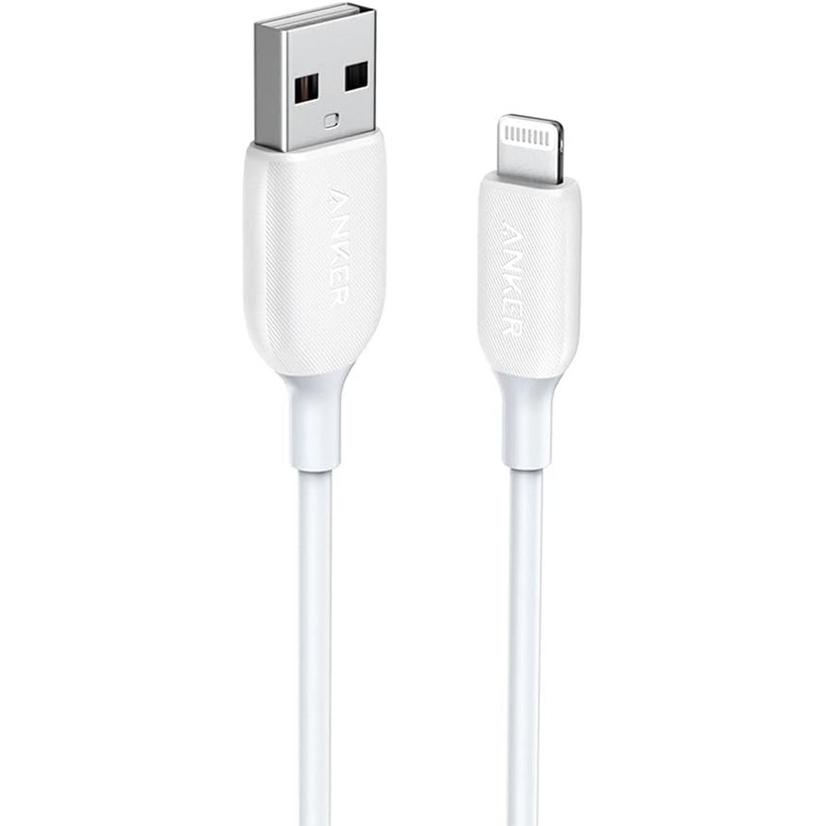 أنكر أبيض كابل PowerLine II USB-A إلى لايتنينج بعمر استخدام +25000 بطول 3 قدم