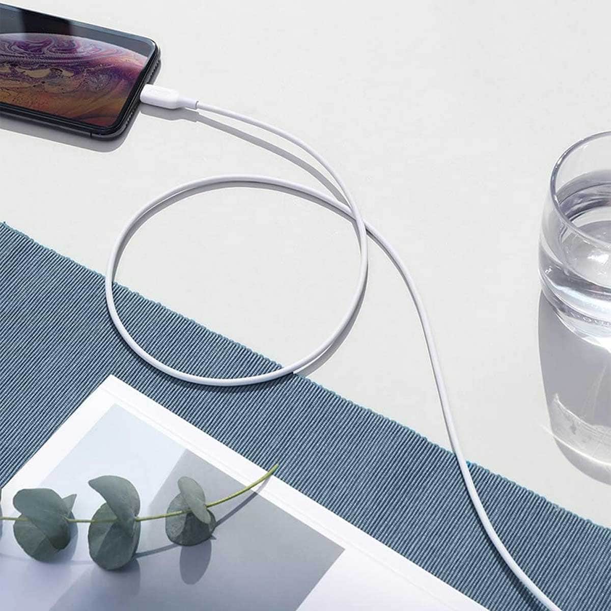 أنكر أبيض كابل PowerLine II USB-A إلى لايتنينج بعمر استخدام +25000 بطول 3 قدم