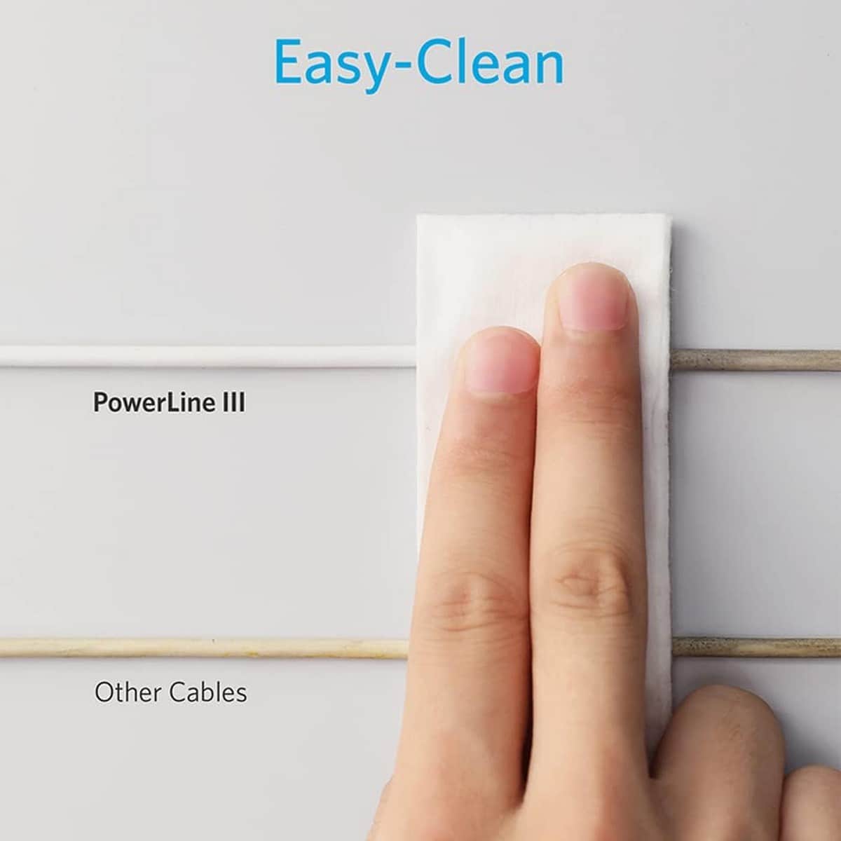 أنكر أبيض كابل PowerLine II USB-A إلى لايتنينج بعمر استخدام +25000 بطول 3 قدم