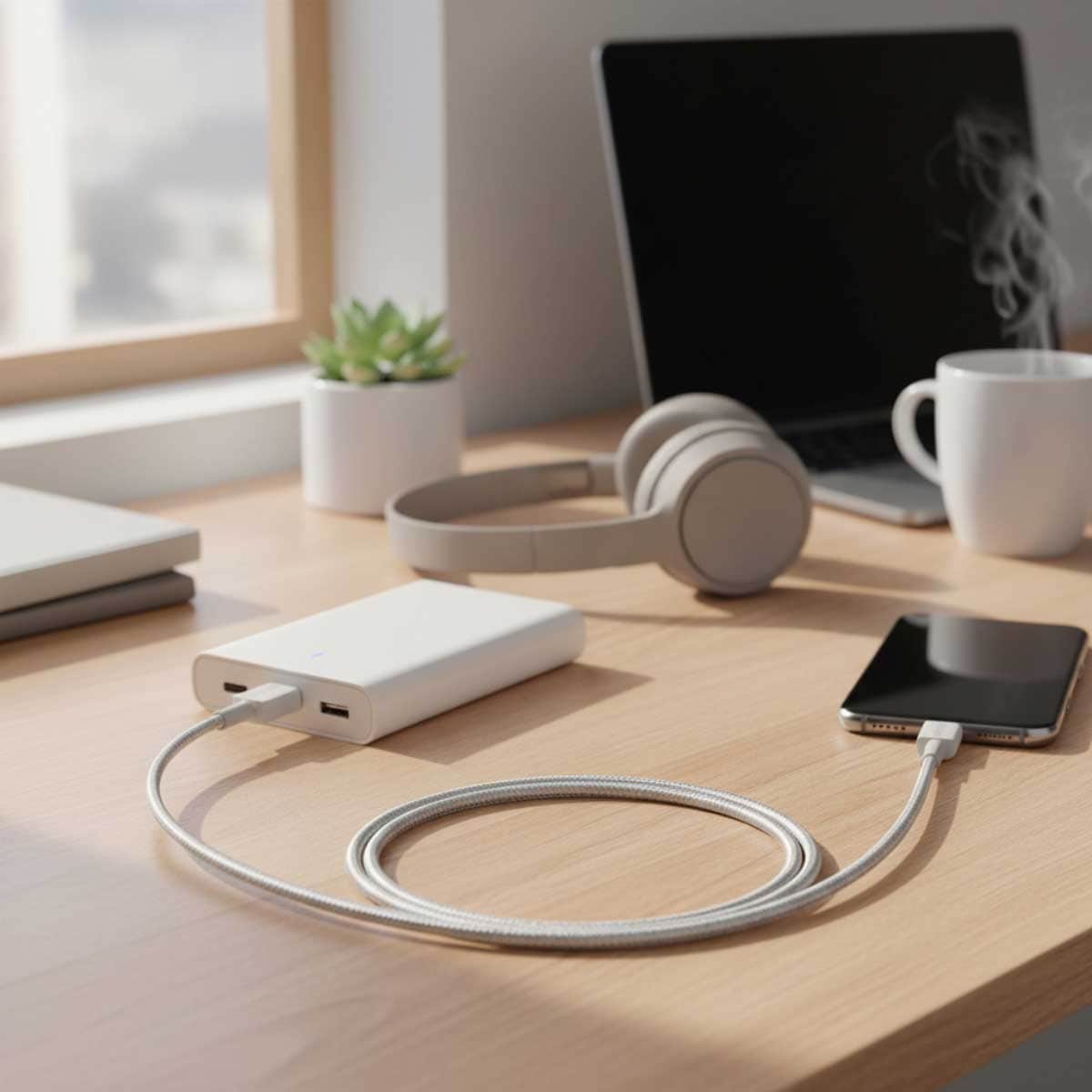 أنكر كابل 322 نايلون مجدول USB-A إلى USB-C بطول 3 قدم