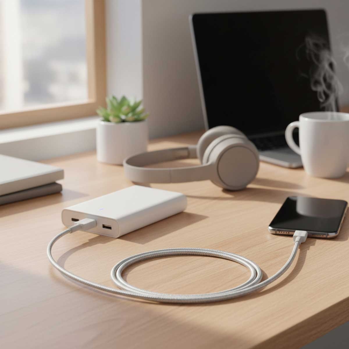 أنكر كابل 322 نايلون مجدول USB-A إلى USB-C بطول 3 قدم