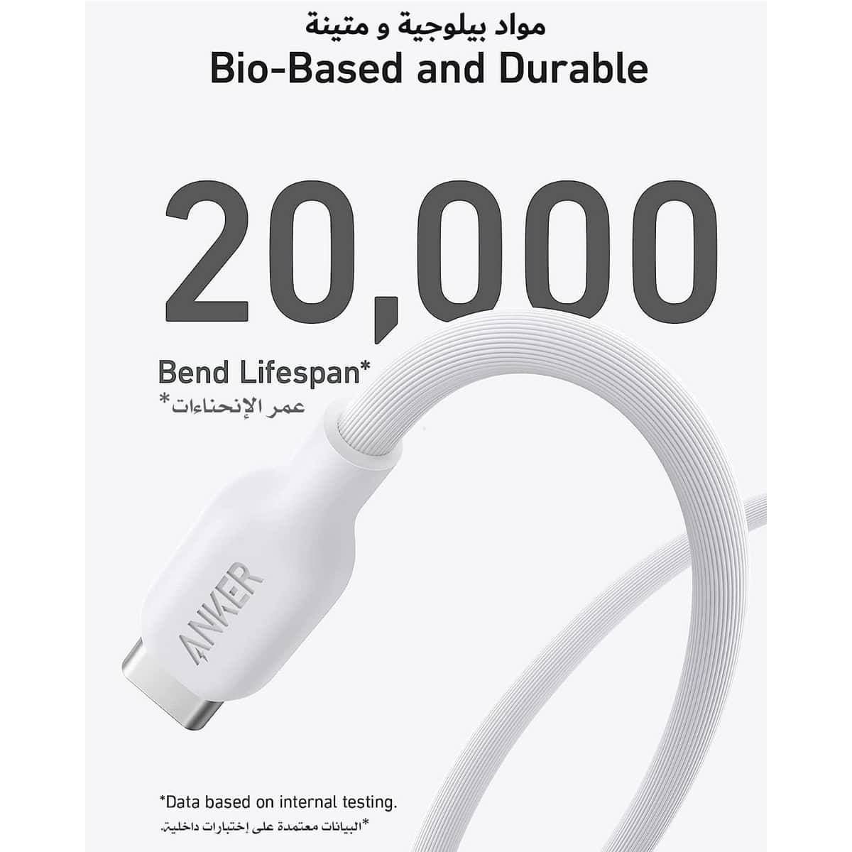 أنكر كابل 542 صديق للبيئة USB-C إلى لايتنينج بطول