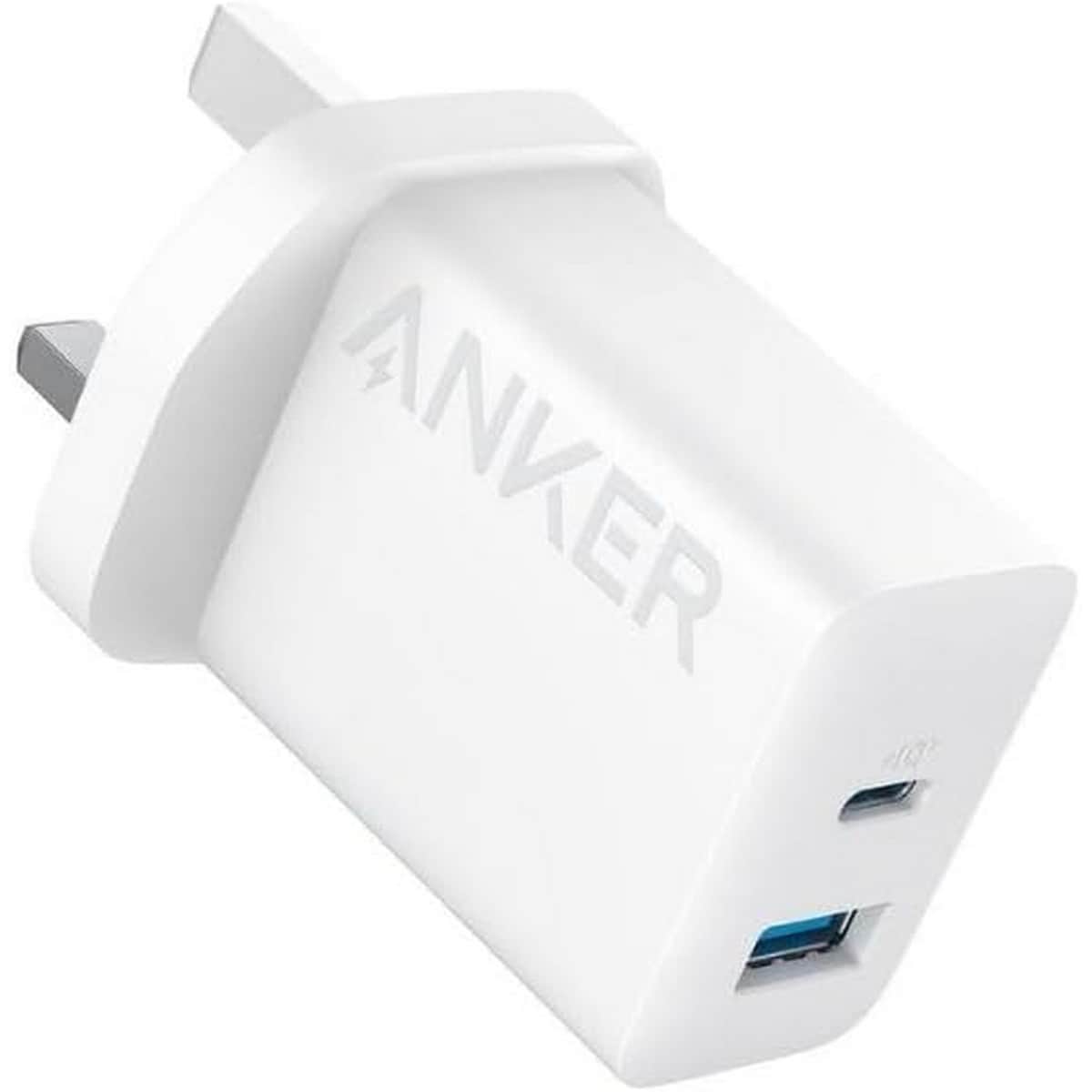 أنكر أبيض شاحن حائط PowerPort III Cube بقدرة 20 واط بمنفذي USB-C وUSB-A