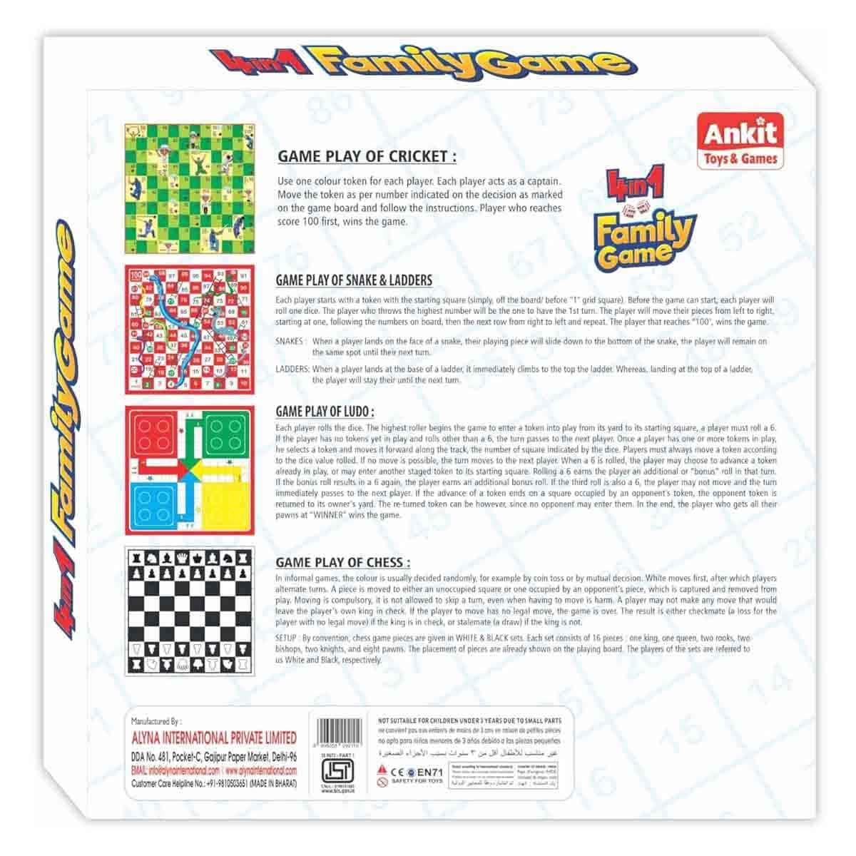 Ankit Toys 10-in-1 & 4-in-1 Family Board Game Bundle Pack Unisex, 5-7 Years