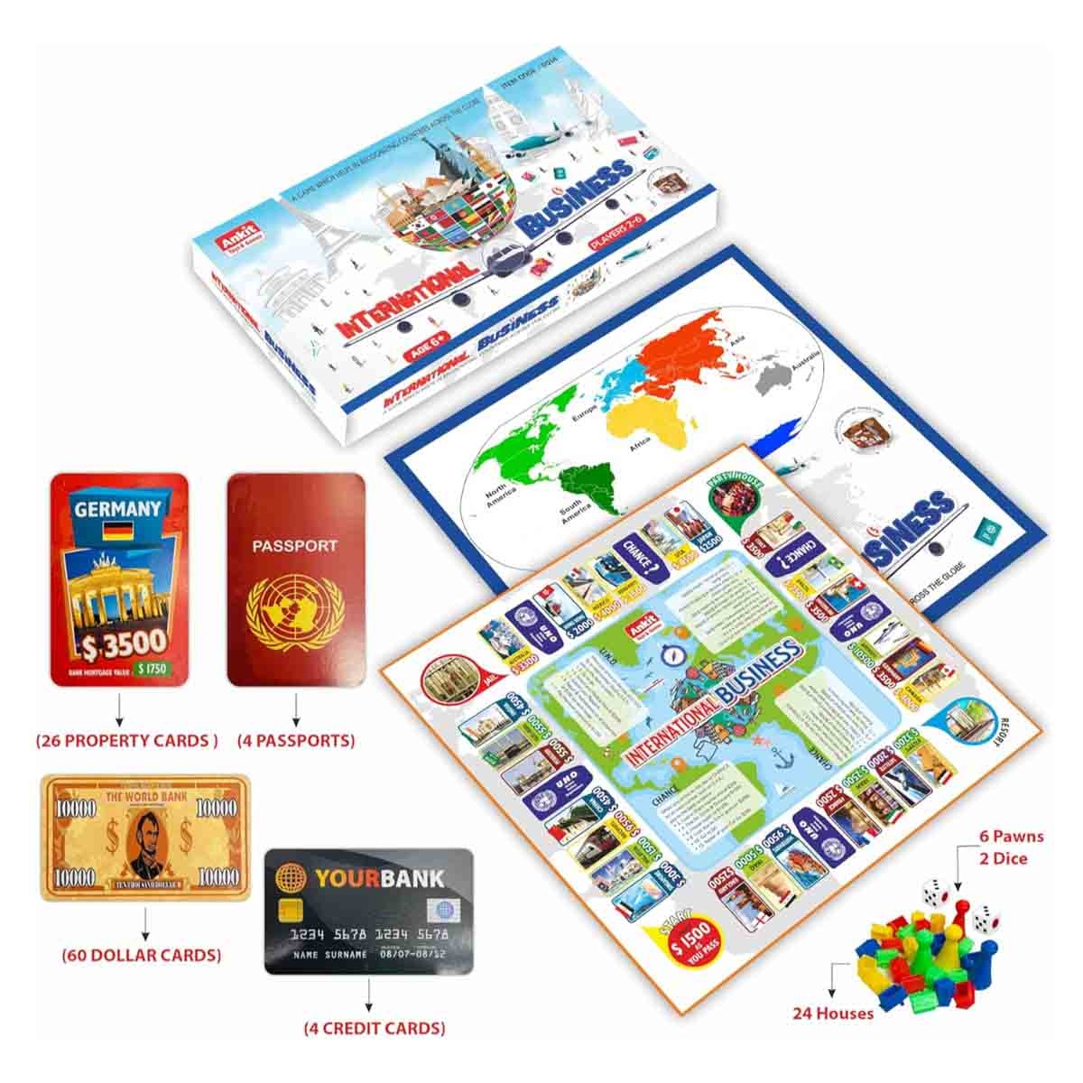 Ankit Toys 15″ International Business Board Game Unisex, 5-7 Years
