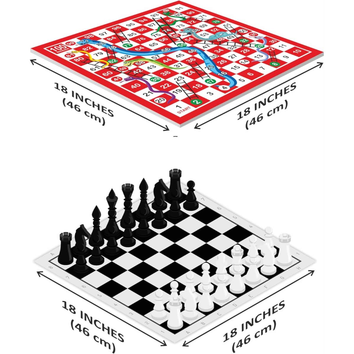 Ankit Toys 2-in-1 Deluxe Chess with Snake & Ladders Board Game Unisex, 5-7 Years