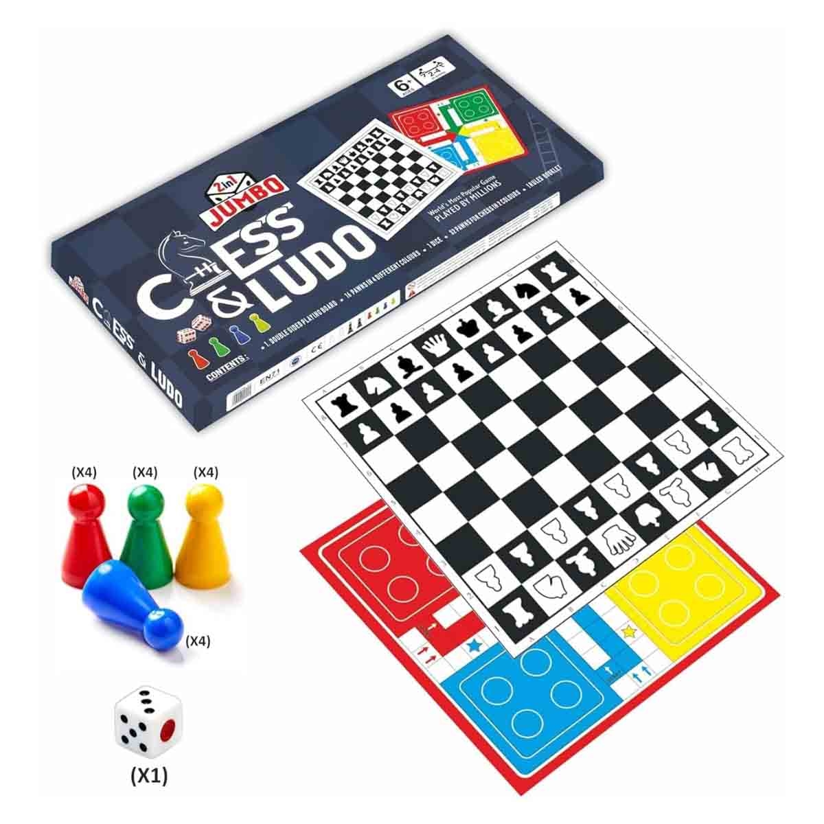 أنكت تويز لعبة 2 في 1 جامبو شطرنج ولودو للجنسين من عمر 5 إلى 7 سنوات