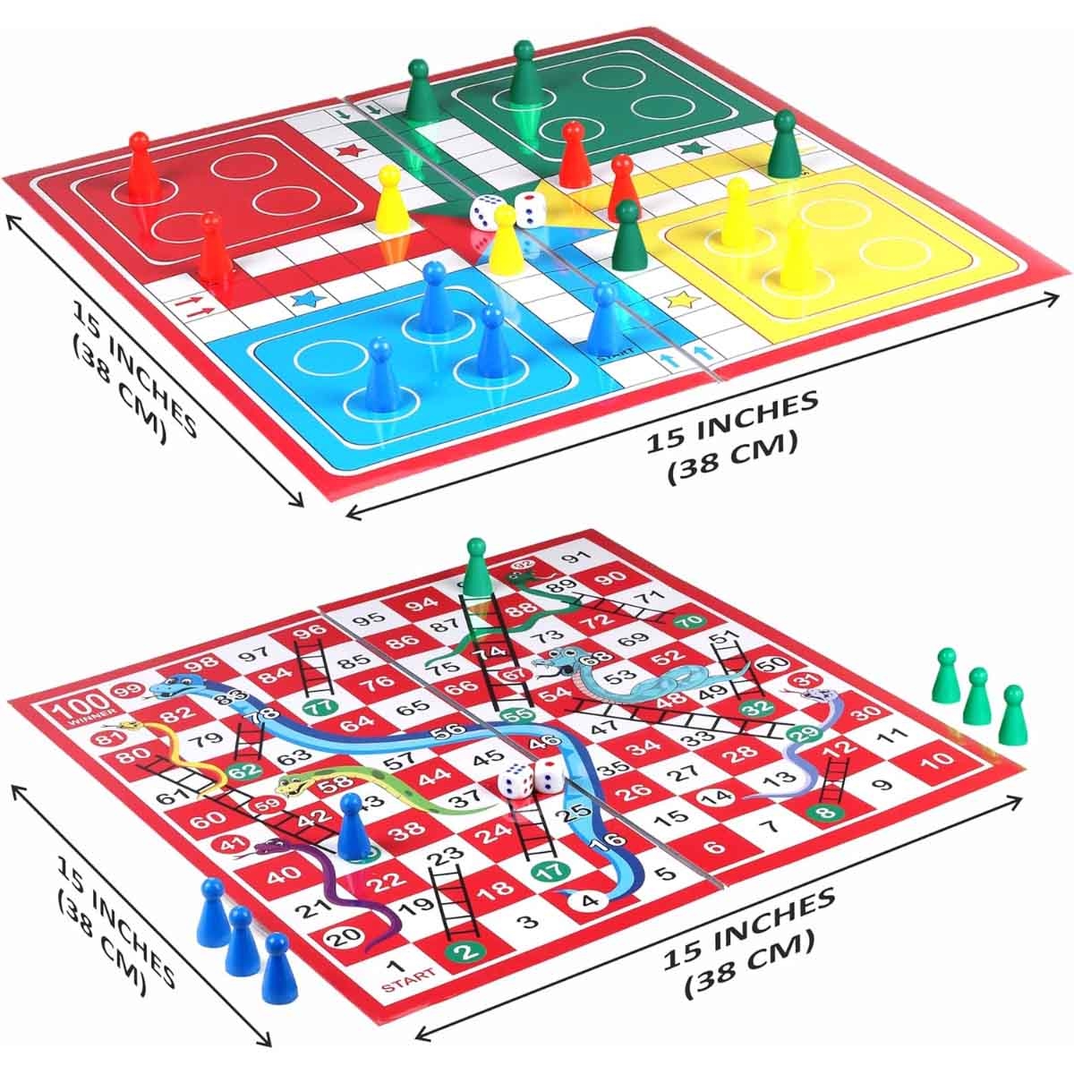 Ankit Toys 2-in-1 Ludo with Snake & Ladders Board Game Unisex, 5-7 Years