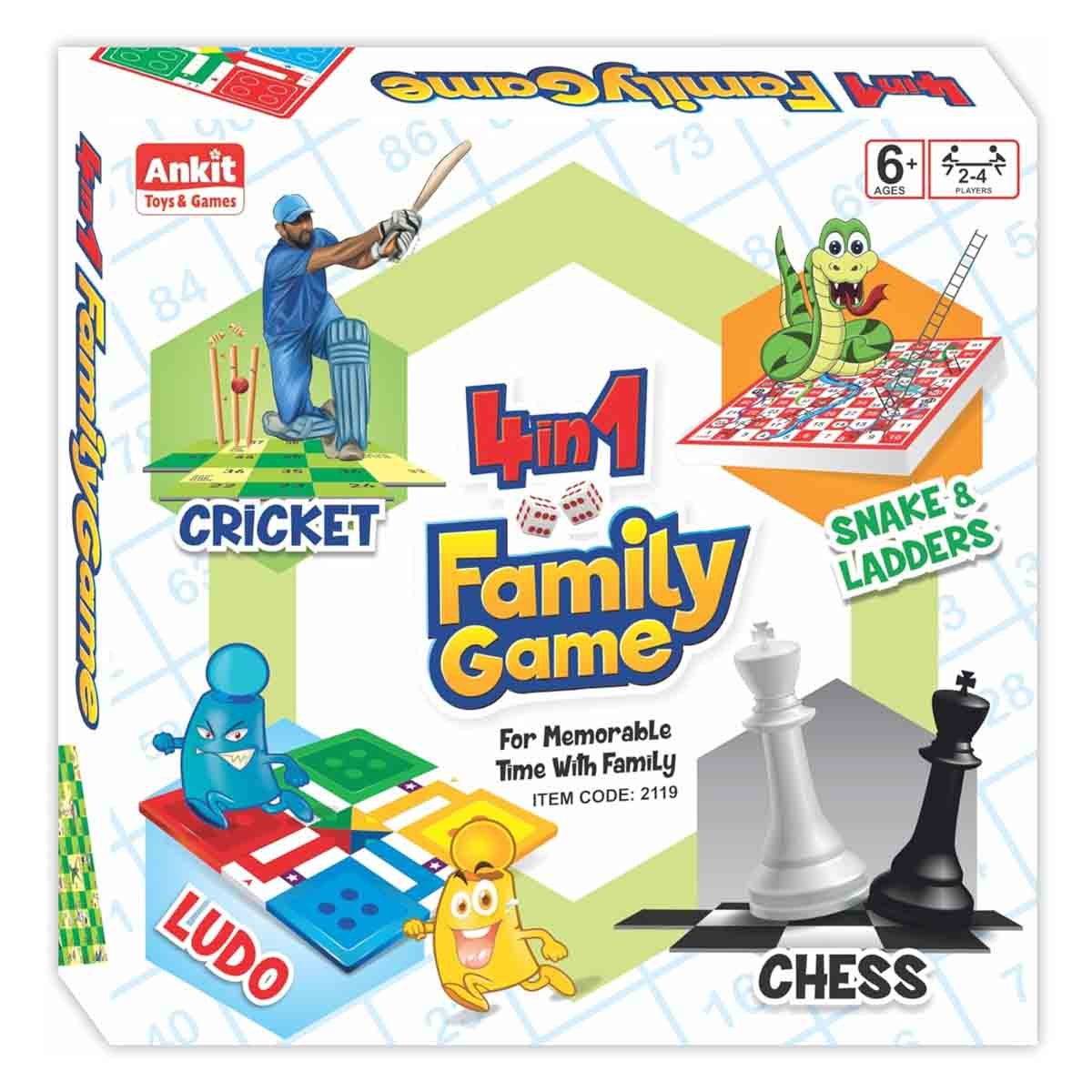 Ankit Toys 4 in 1 Family Board Game Unisex, 5-7 Years