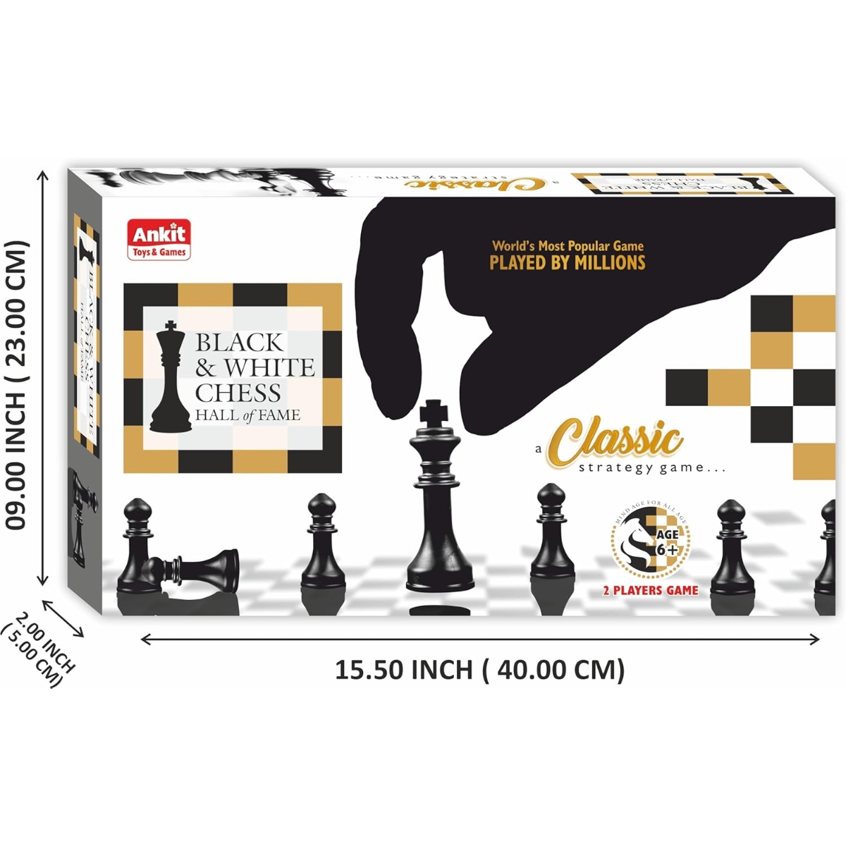 Ankit Toys Black & White Chess Board Game Unisex, 5-7 Years