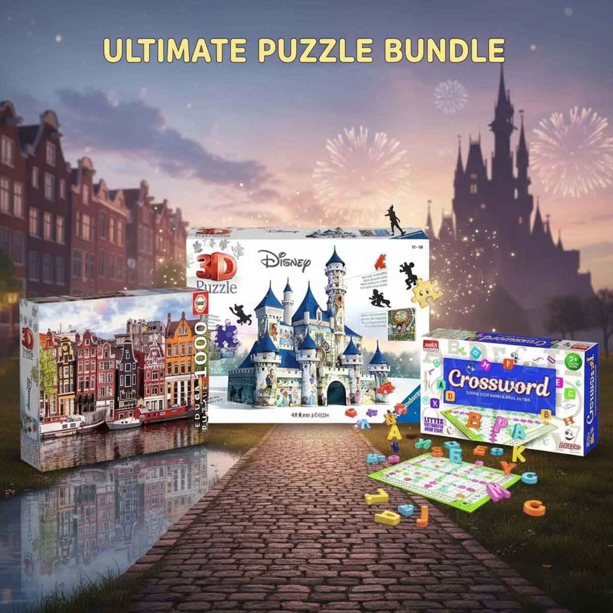 Ankit Toys Crossword Game + Ravensburger Disney Palace & Educa Puzzle Bundle Unisex, 13+ Years