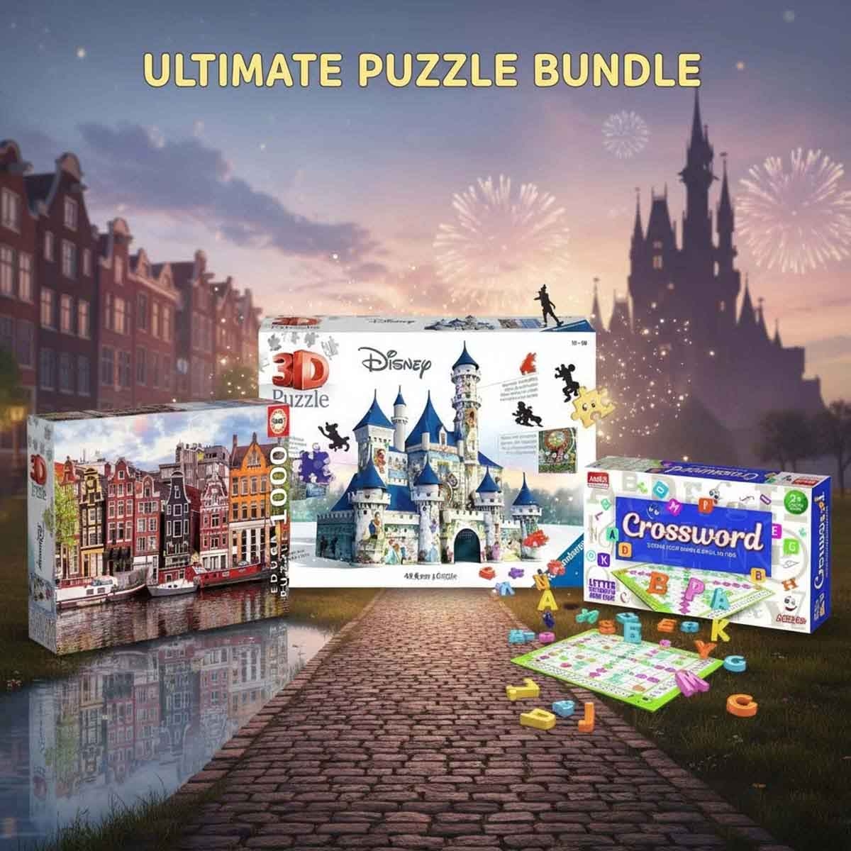 Ankit Toys Crossword Game + Ravensburger Disney Palace & Educa Puzzle Bundle Unisex, 13+ Years