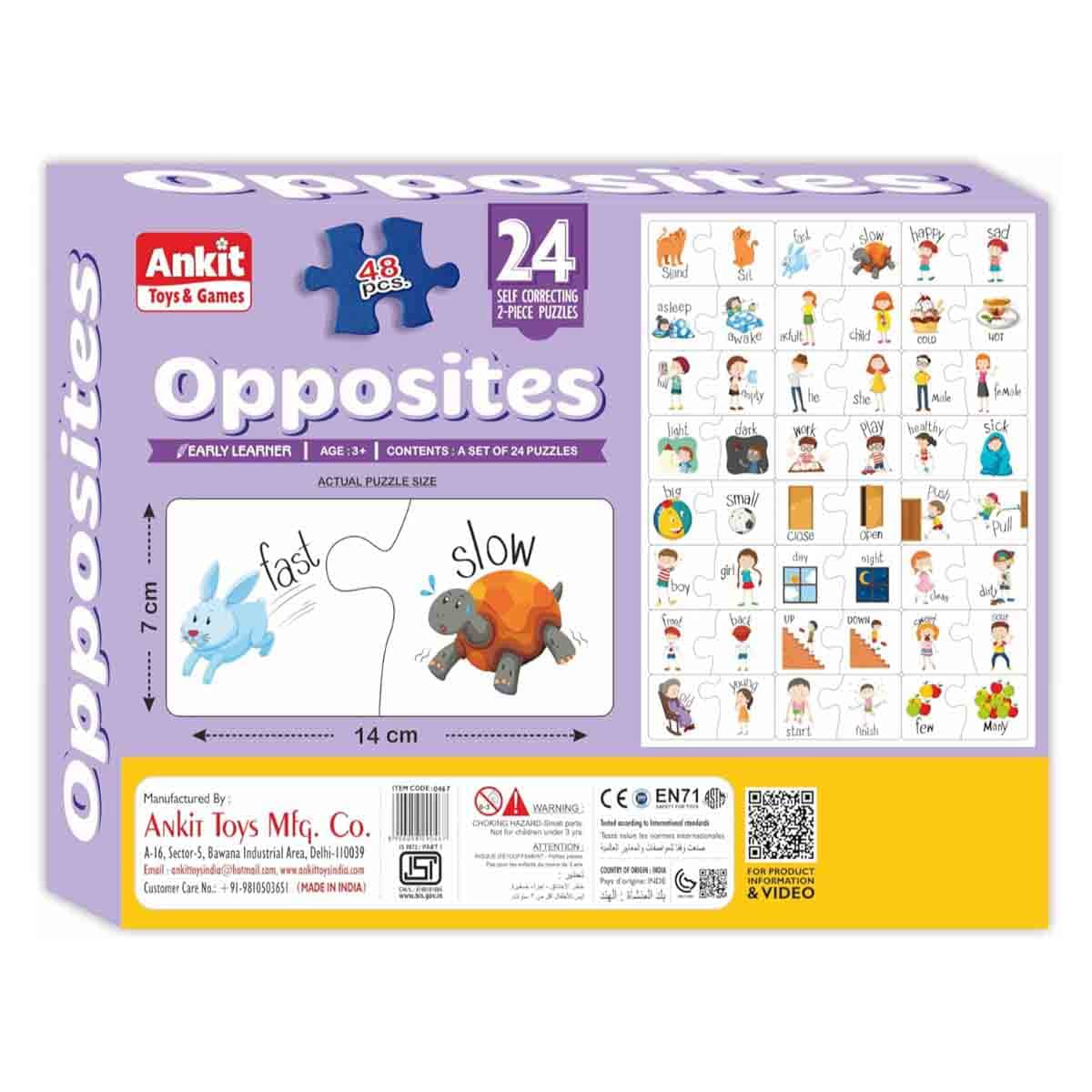 Ankit Toys Early Learner Opposites Jigsaw Puzzle Unisex, 3-4 Years