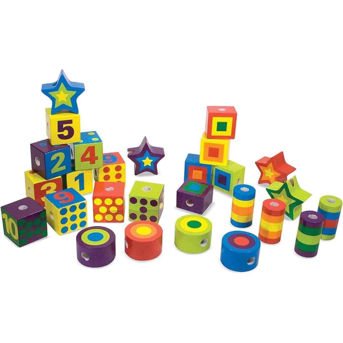 Ankit Toys Ludo Snake & Ladders + Ravensburger Puzzle with Melissa & Doug Lacing Beads Bundle Unisex, 13+ Years