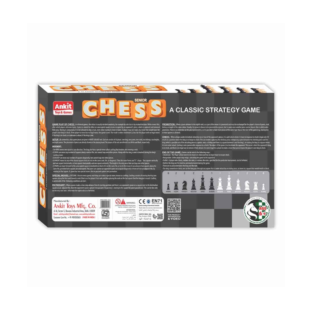 Ankit Toys Senior Chess Board Game Unisex, 5-7 Years