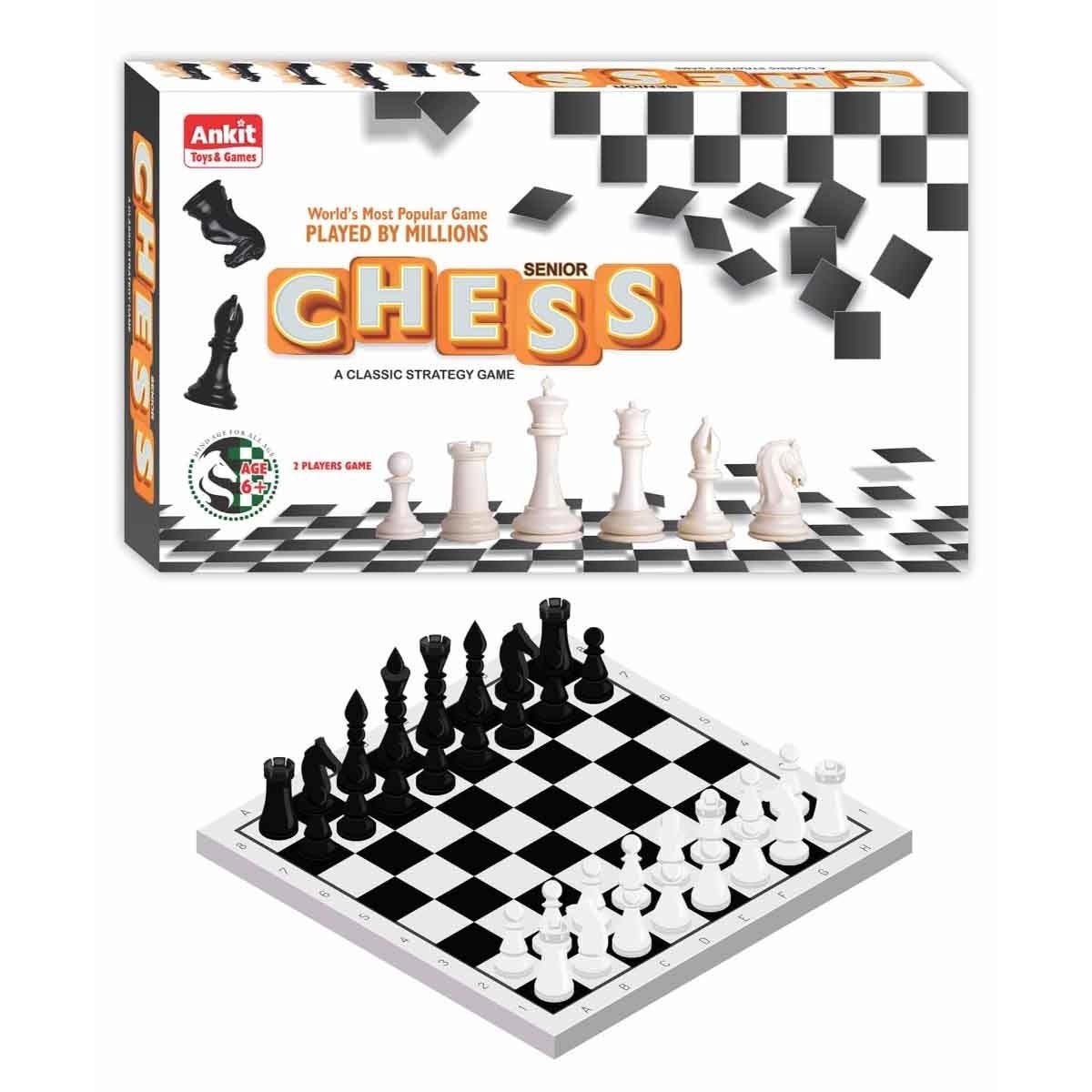 Ankit Toys Senior Chess + Ravensburger Puzzle with Melissa & Doug Safari Peg Puzzle Bundle Unisex, 13+ Years