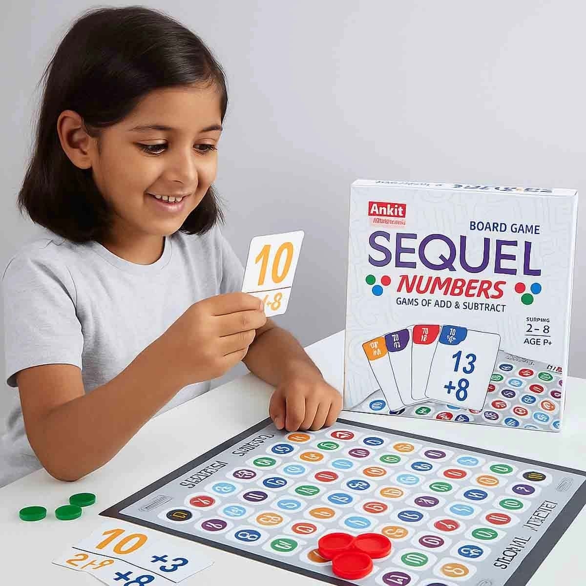 Ankit Toys Sequel Numbers + Jumbo Chess & Ludo with Ravensburger Puzzle Bundle Unisex, 13+ Years