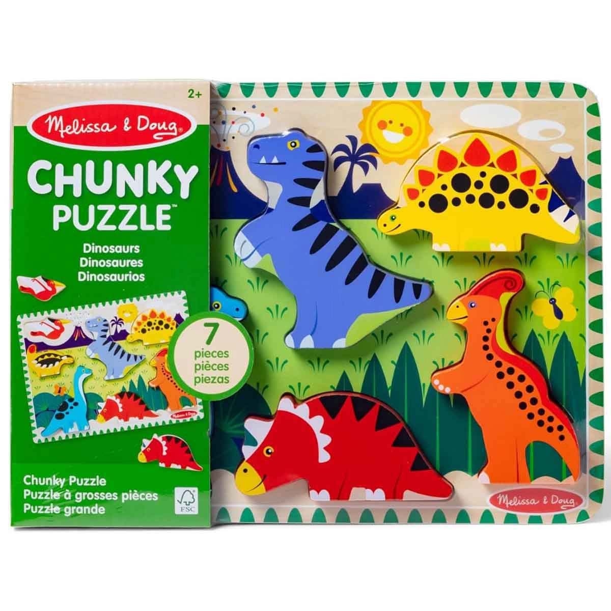 Ankit Toys Tambola + Ravensburger Puzzle with Melissa & Doug Dinosaur Chunky Peg Puzzle Bundle Unisex, 13+ Years