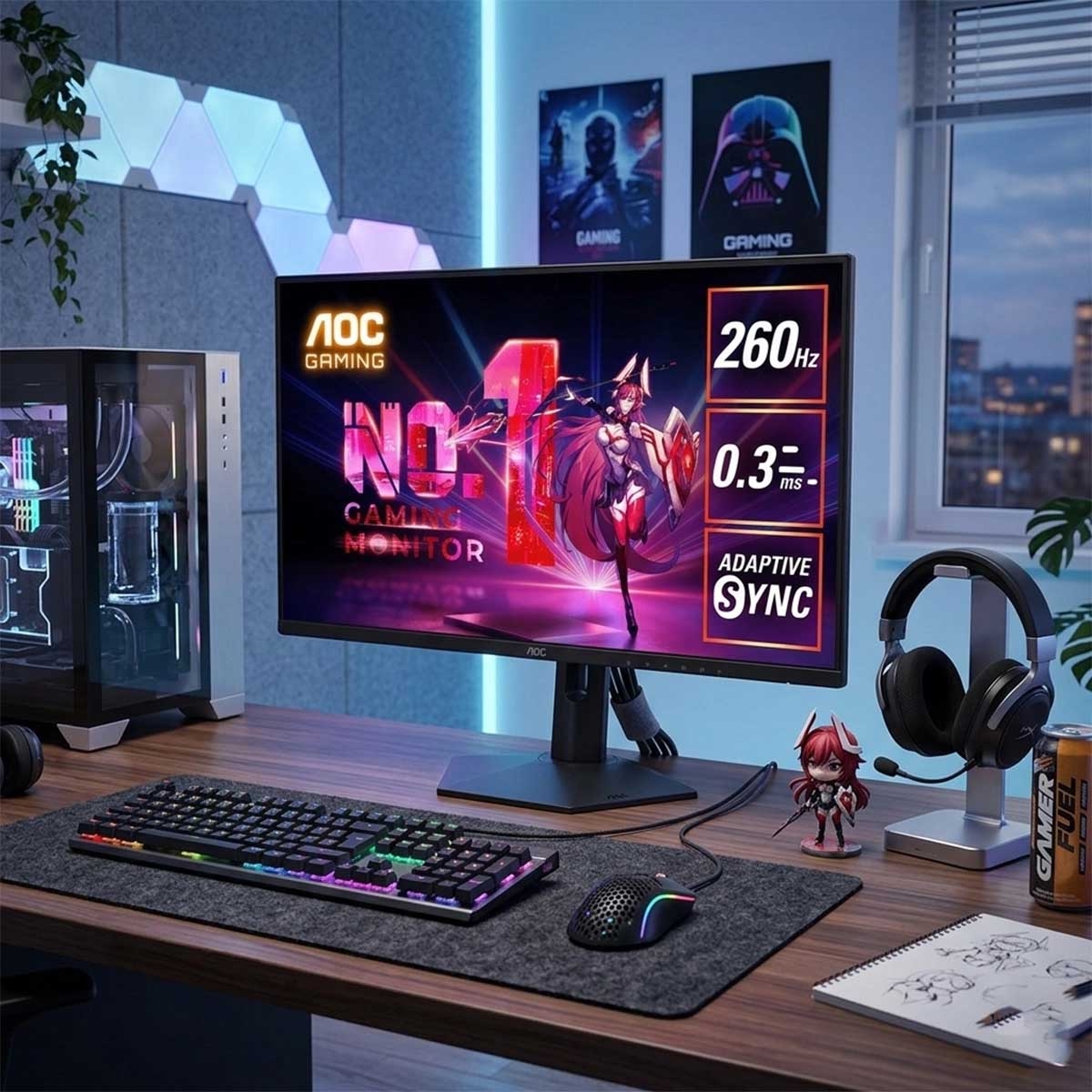 AOC 27" 27G50Z 240Hz 0.03ms Adaptive Sync Fast IPS Gaming Monitor