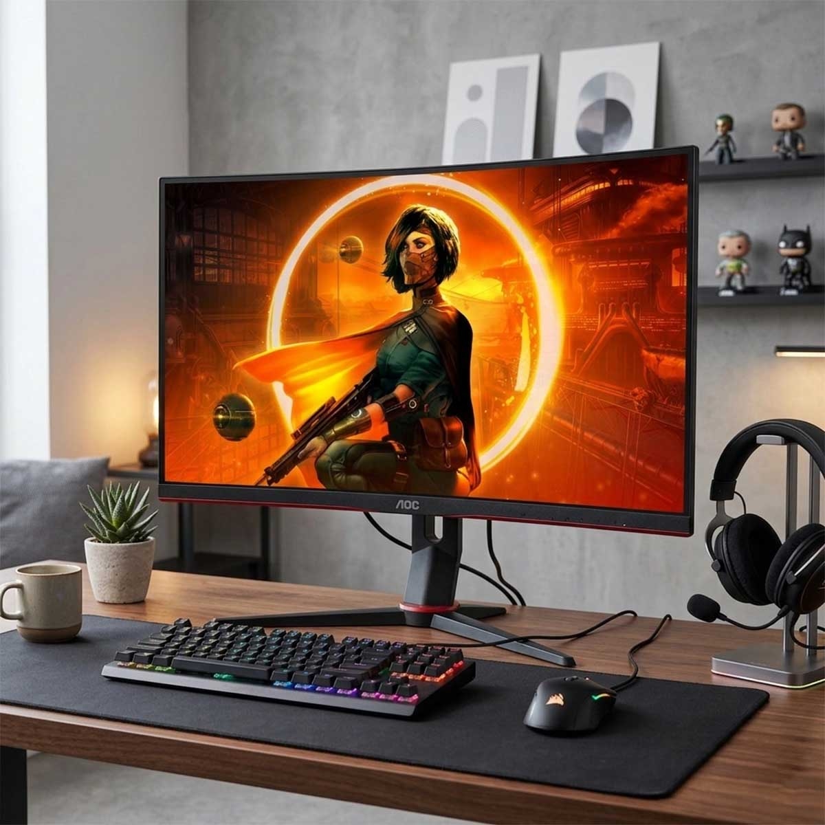 AOC 31.5" C32G3E G3 Series FHD 165Hz 1ms 1000R Curved Gaming Monitor