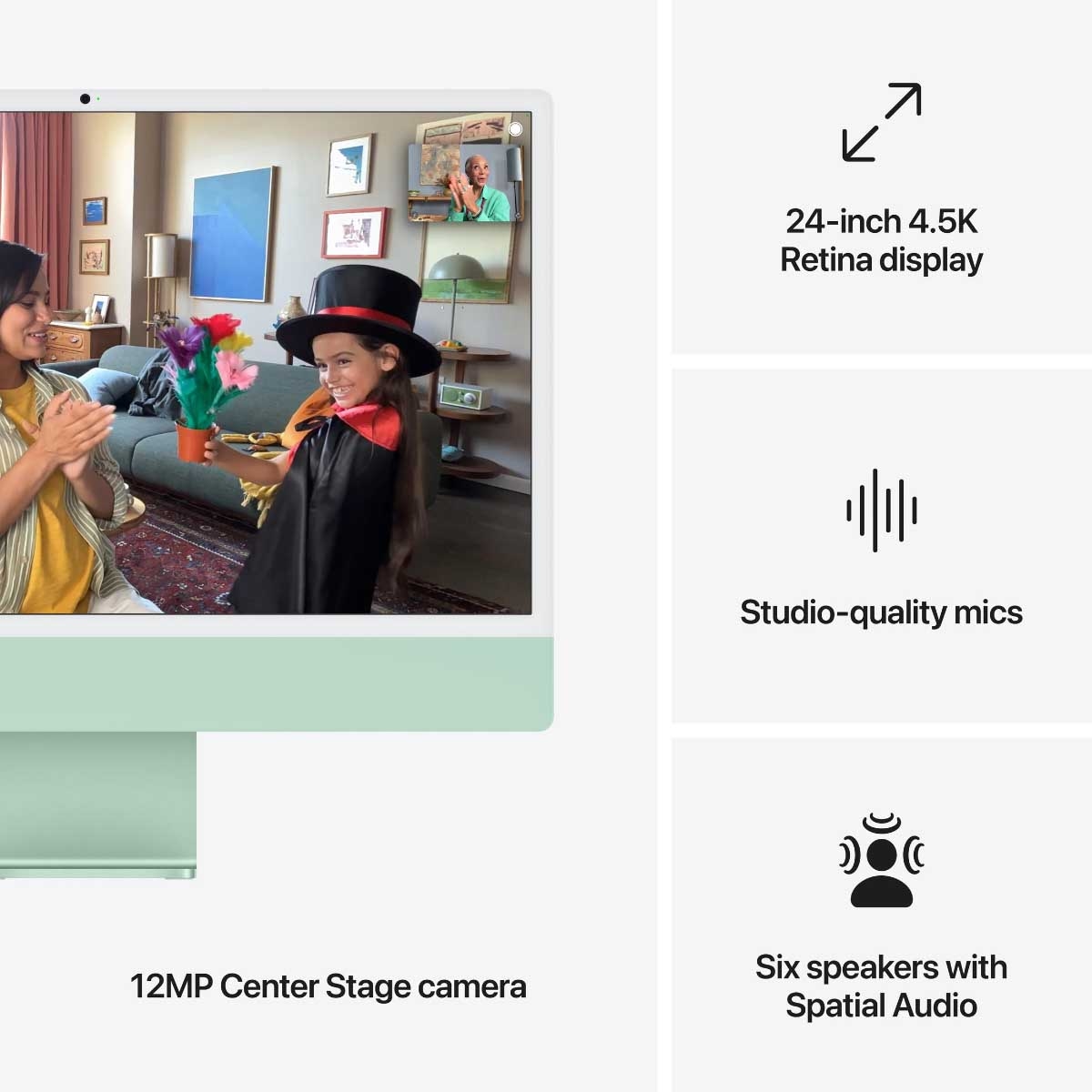أبل آي ماك M4 إصدار 2024 مقاس 24 بوصة مع معالج CPU ثماني النواة وGPU ثماني