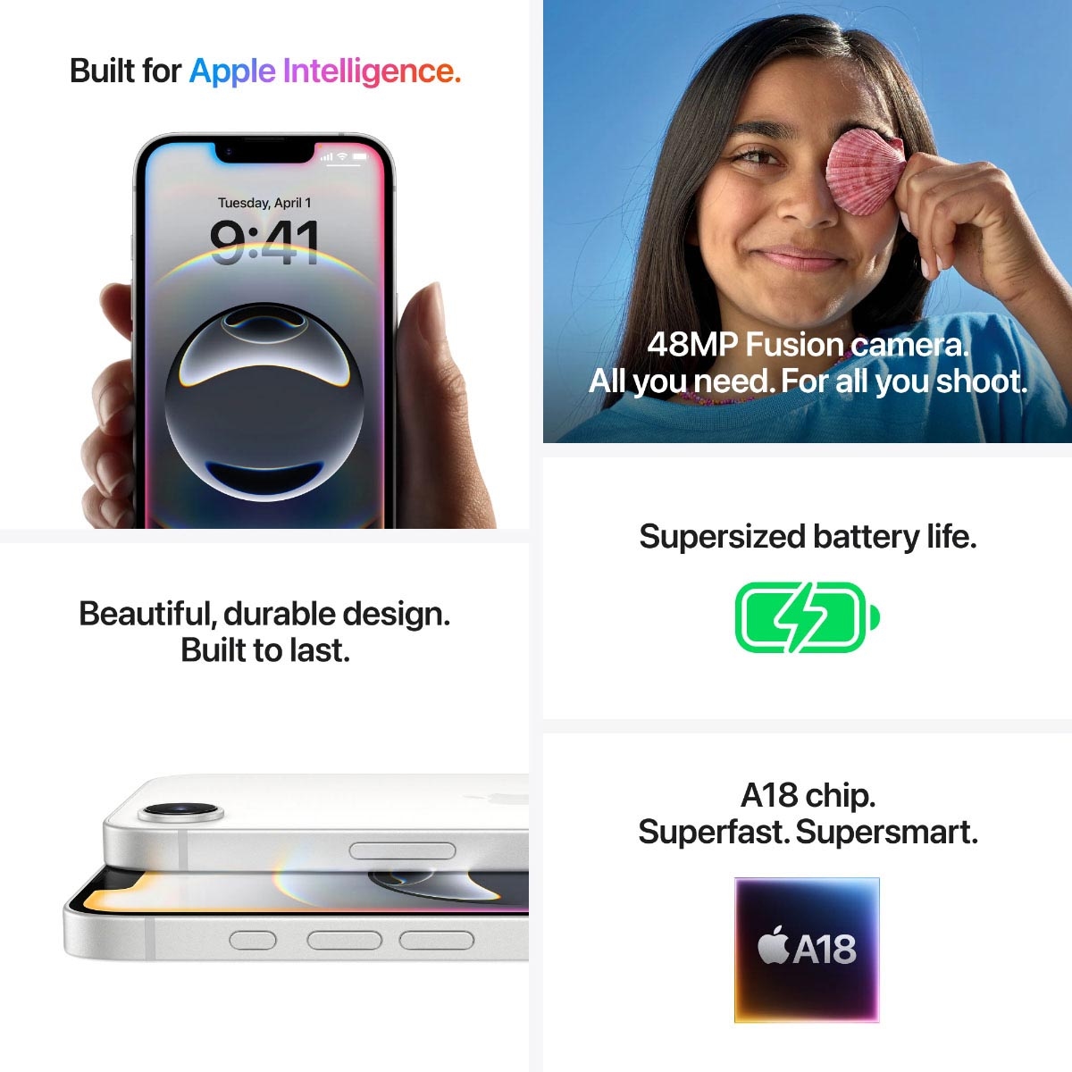 Apple iPhone 16e 128GB (eSIM only), KSA Version - White