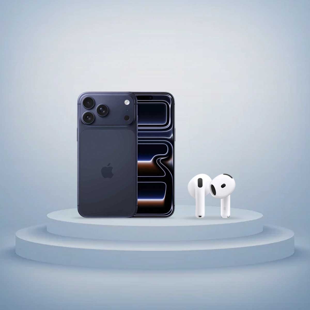 هاتف آيفون 17 برو من آبل، سعة 256 جيجابايت، لون أزرق (شريحة eSIM فقط)، إصدار السعودية + سماعات AirPods 4 بخاصية إلغاء الضوضاء