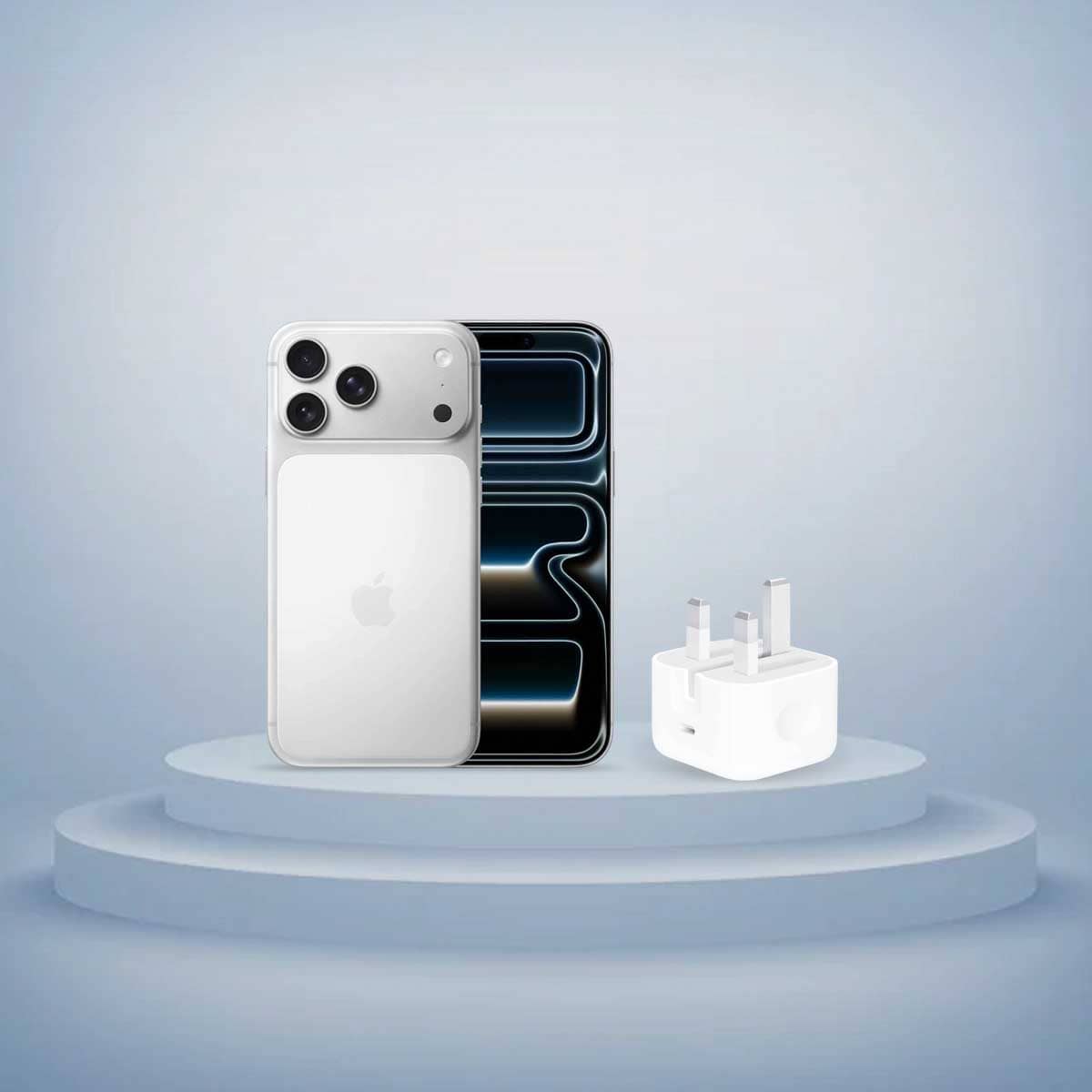 Apple iPhone 17 Pro Max Silver 256GB (eSIM only), International Version + 20W USB-C Power Adapter Bundle