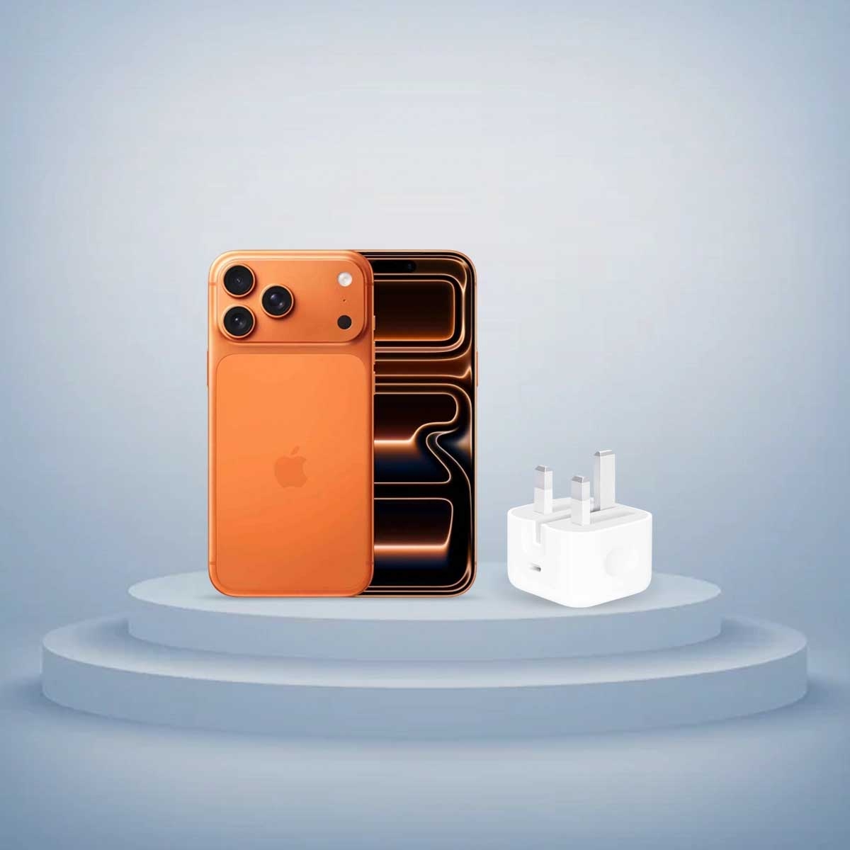 هاتف Apple iPhone 17 Pro باللون البرتقالي، سعة 256 جيجابايت (بطاقة eSIM فقط)، إصدار المملكة العربية السعودية + حزمة EarPods USB-C