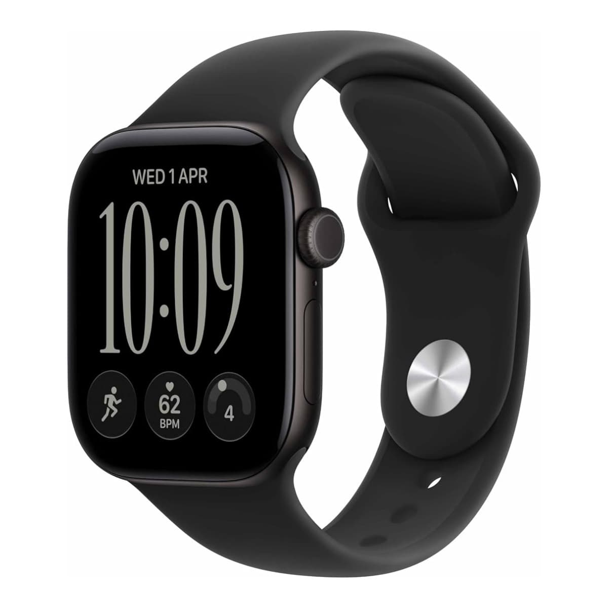 Apple Watch Series 12 GPS 46mm Black Aluminium Case with Black Sport Band - M/L