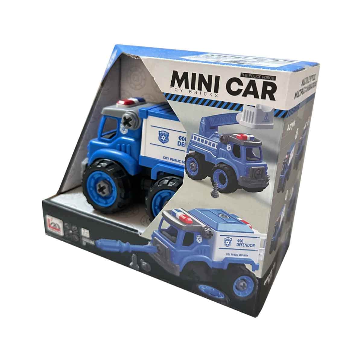 Lei Meng Toys Mini Car DIY Toy Bricks Police Van Unisex, 3-4 Years