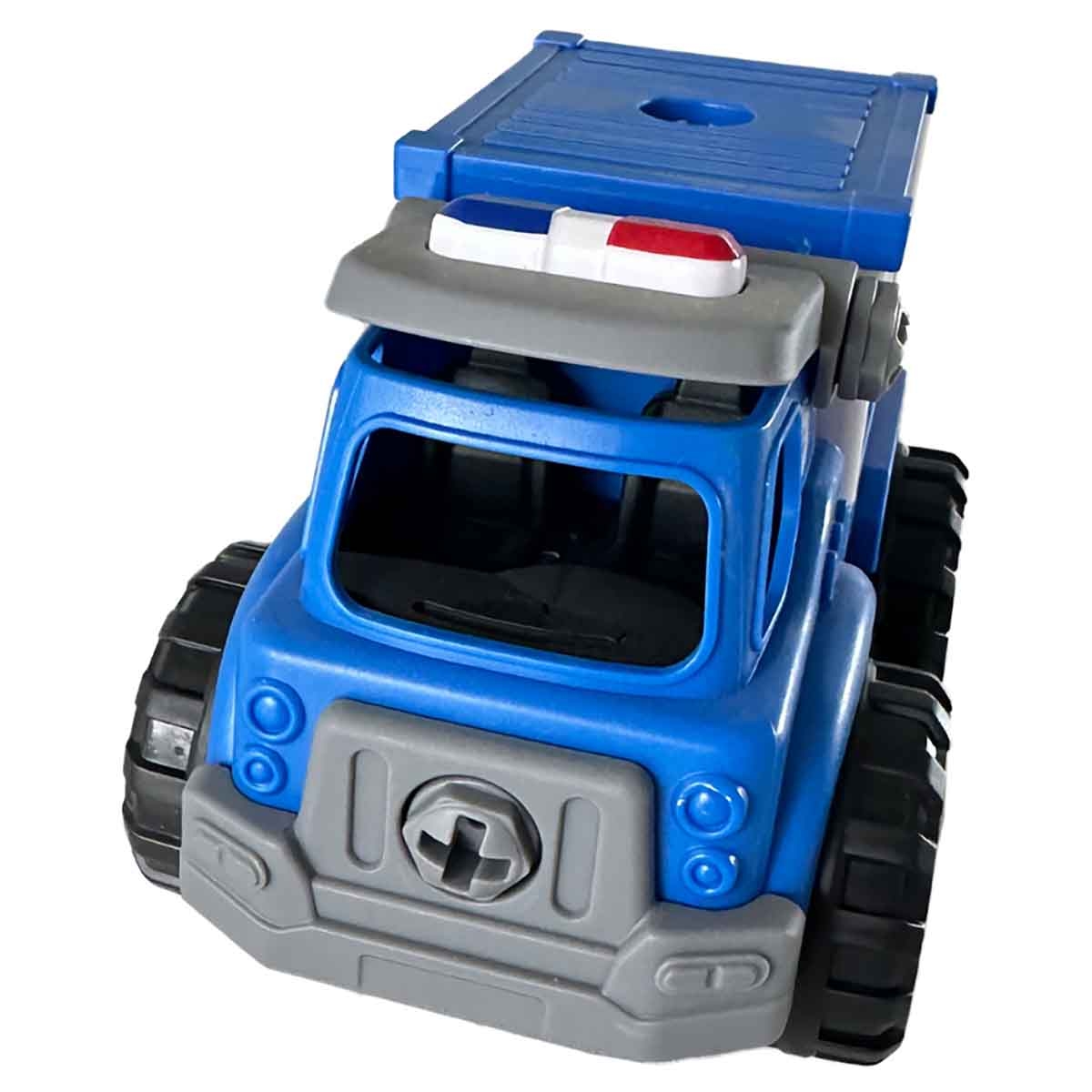 لي منغ تويز شاحنة شرطة من مكعبات تركيب صغيرة للجنسين، من عمر 3-4 سنوات