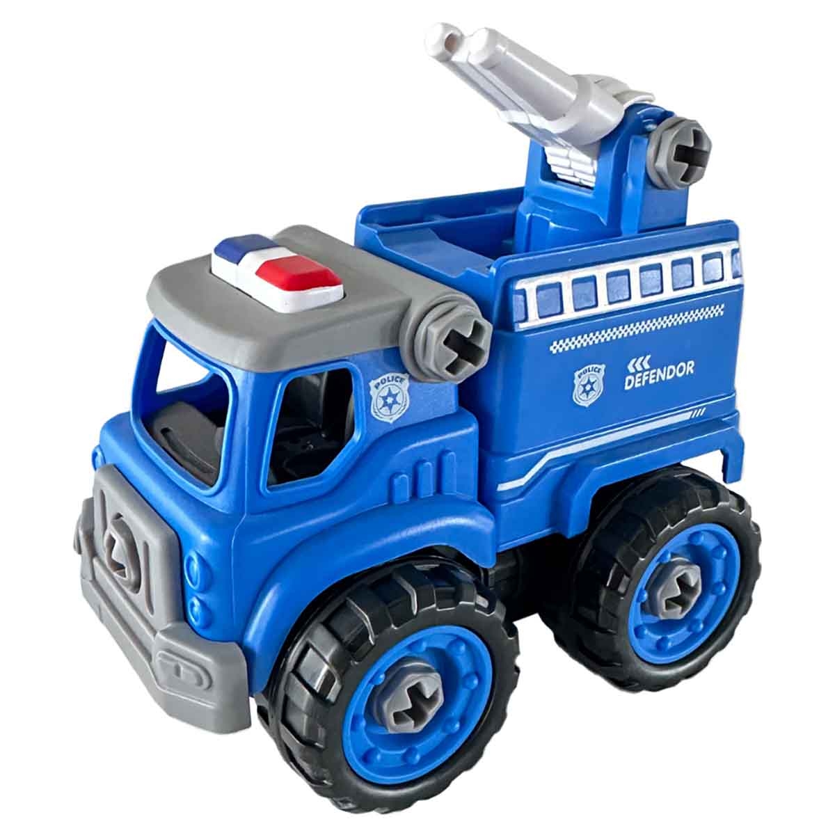 لي منغ تويز شاحنة إنقاذ شرطة من مكعبات تركيب صغيرة للجنسين، من عمر 3-4 سنوات