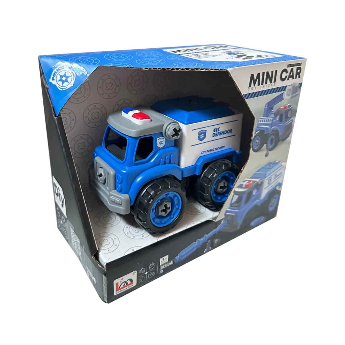 Lei Meng Toys Mini Car DIY Toy Bricks Police Truck Unisex, 3-4 Years