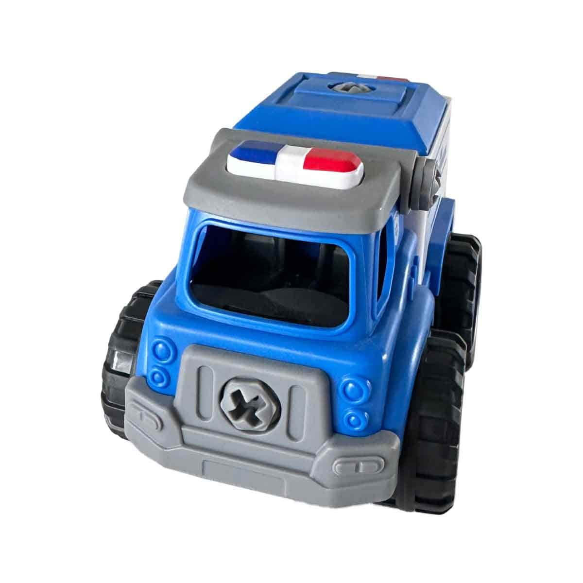 Lei Meng Toys Mini Car DIY Toy Bricks Police Truck Unisex, 3-4 Years