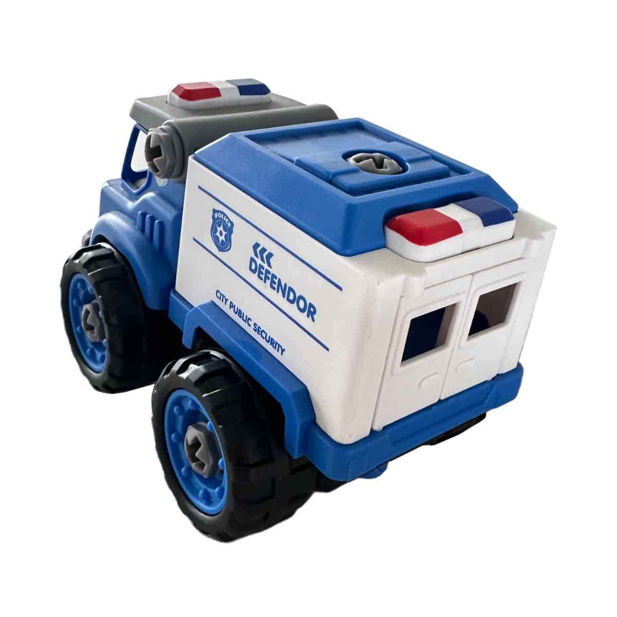 Lei Meng Toys Mini Car DIY Toy Bricks Police Truck Unisex, 3-4 Years