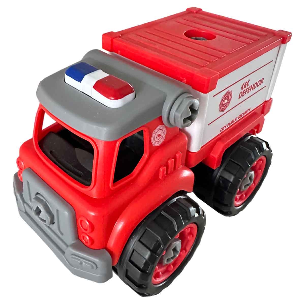 Lei Meng Toys Mini Car DIY Toy Bricks Fire Extinguisher Truck Unisex, 3-4 Years