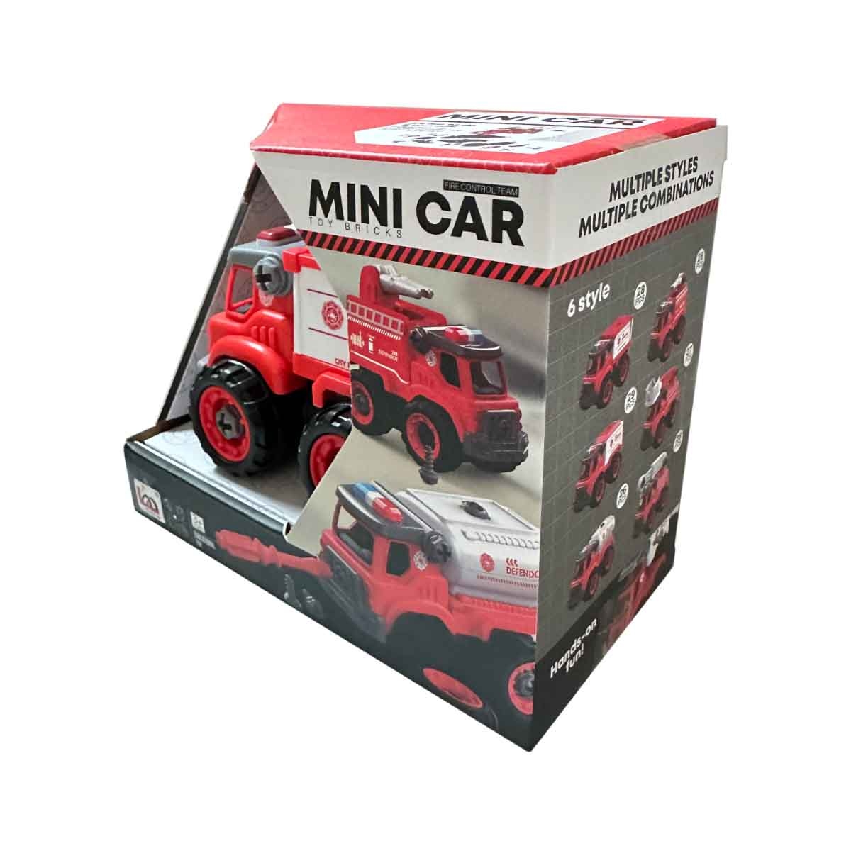 Lei Meng Toys Mini Car DIY Toy Bricks Fire Extinguisher Truck Unisex, 3-4 Years