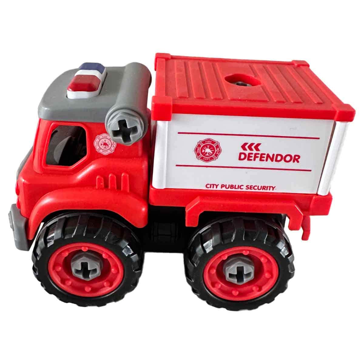 Lei Meng Toys Mini Car DIY Toy Bricks Fire Extinguisher Truck Unisex, 3-4 Years