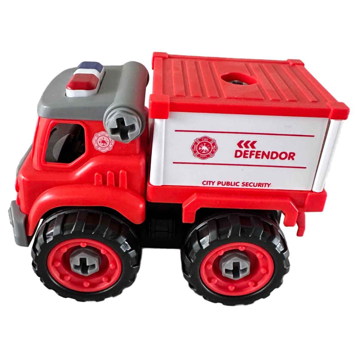 Lei Meng Toys Mini Car DIY Toy Bricks Fire Extinguisher Truck Unisex, 3-4 Years