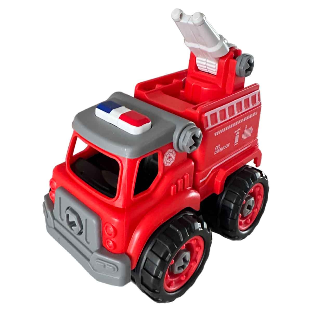 لي منغ تويز سيارة إطفاء من مكعبات تركيب صغيرة للجنسين، من عمر 3-4 سنوات