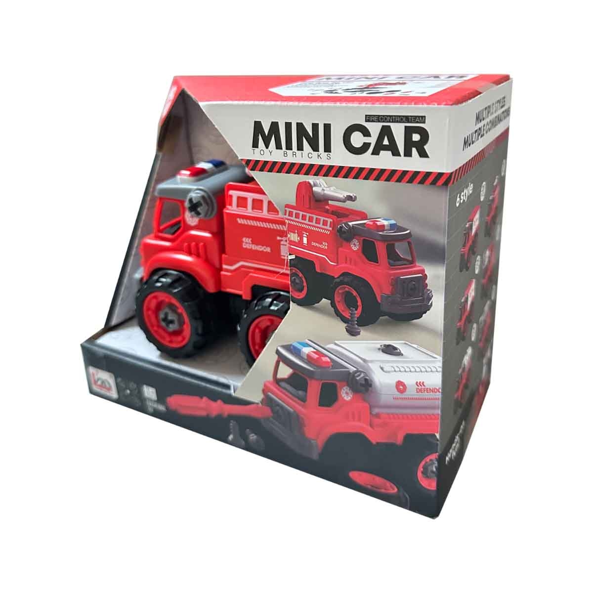 لي منغ تويز سيارة إطفاء من مكعبات تركيب صغيرة للجنسين، من عمر 3-4 سنوات