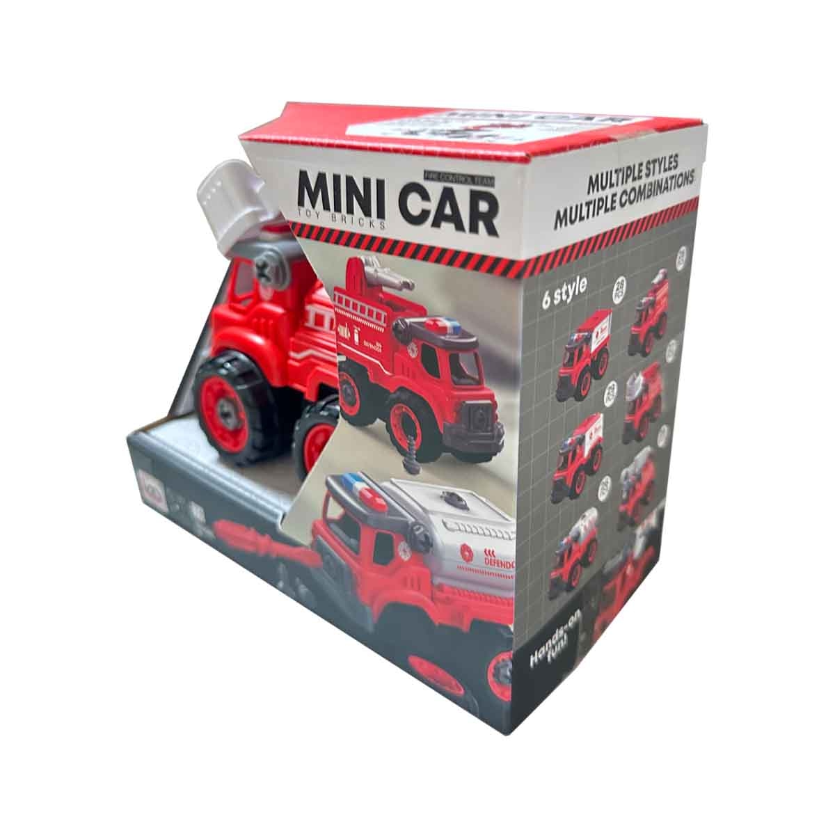 Lei Meng Toys Mini Car DIY Toy Bricks Fire Ladder Truck Unisex, 3-4 Years